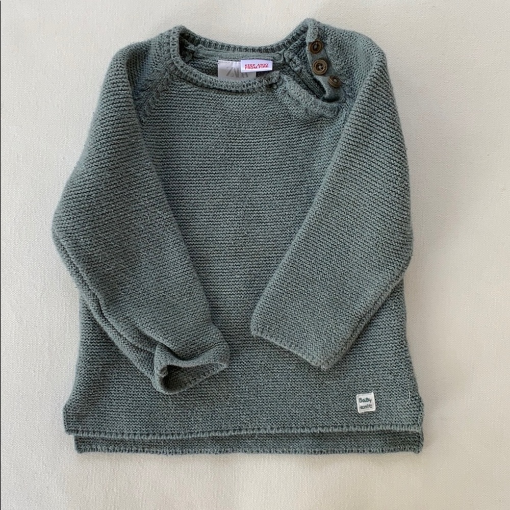 Zara baby teal knit sweater